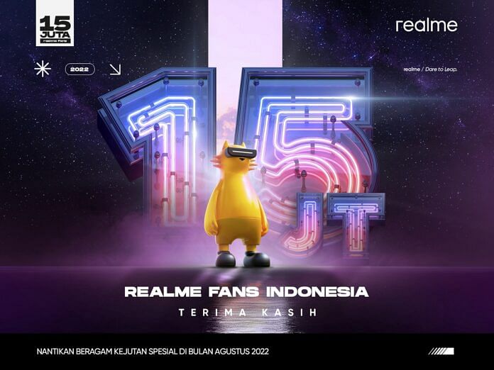 realme memiliki 15 juta pengguna di Indonesia