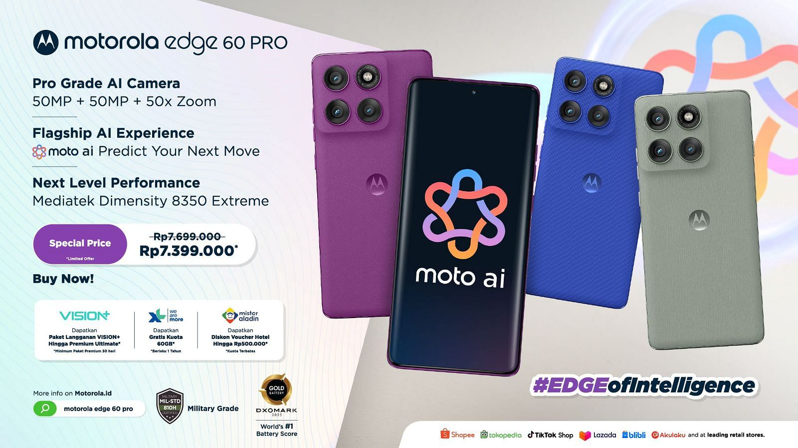 Motorola Edge 60 Pro, Smartphone Kelas Flagship dengan Banyak Fitur AI